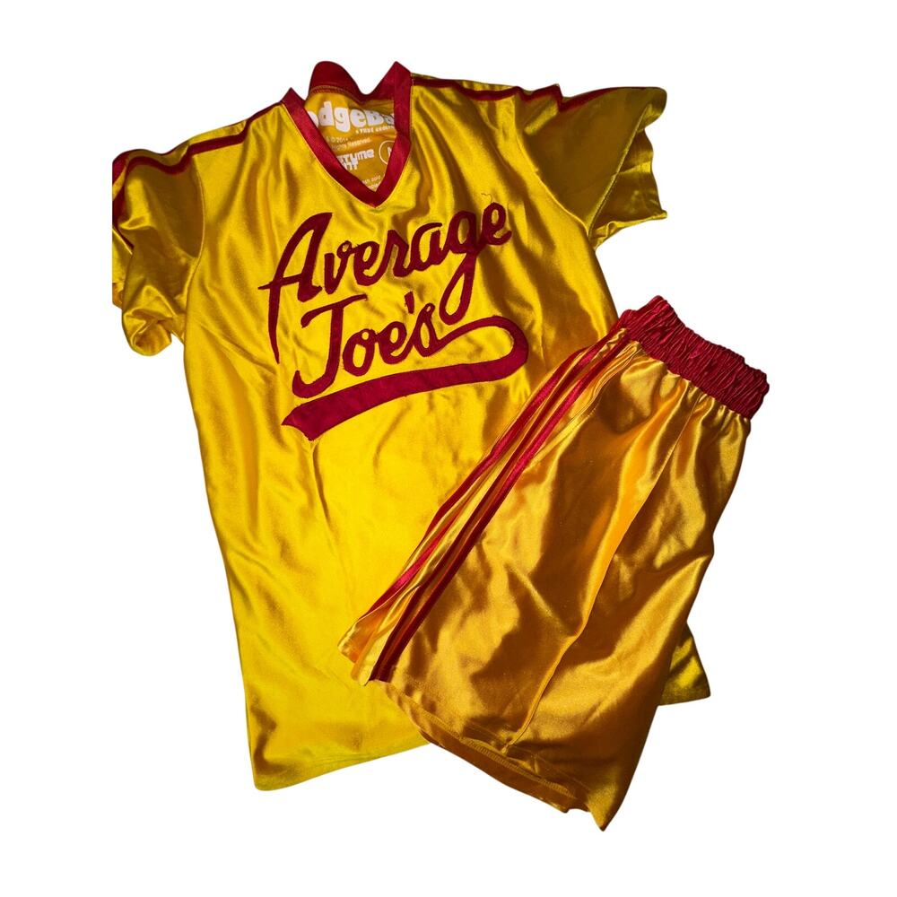 Dodgeball Average Joes Costume Yellow Polyester Shorts Jersey M